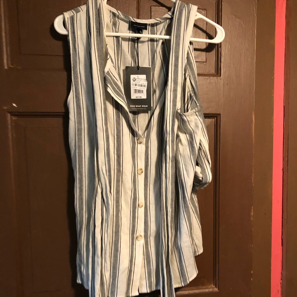 Women button up tie shirt